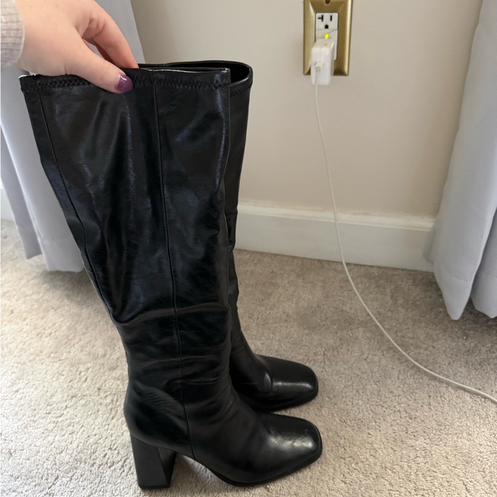 Steve Madden Black Lizah Boots - Picture 2 of 7